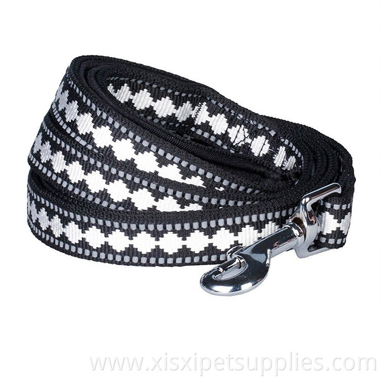 Reflective Jacquard Pattern Dog Leash Neoprene Padded Handle, 7 Colors, Matching Collar & Harness Available Separately
